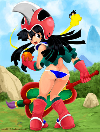 Cartoon woman costume baseball bat - anime visual free wallpaper