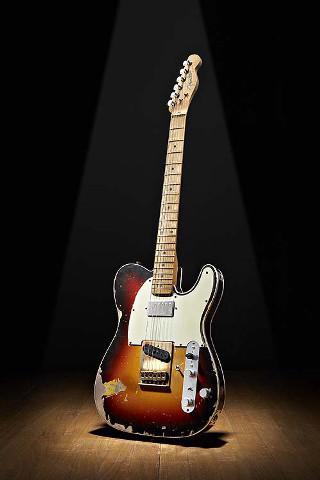 Guitar wooden floor dark spotlight - a guitar free wallpaper