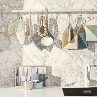 Kitchen counter stove oven pot - modern european ink painting free wallpaper