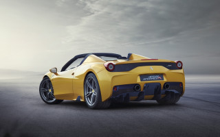 Yellow sports car cloudy sky 6 - side profile free wallpaper