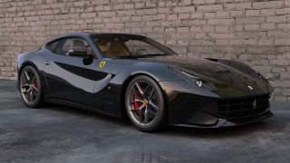 Black sports car brick wall 6 - a brick wall behind free wallpaper