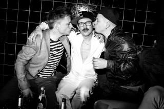 Group men sitting room tiled - tom of finland free wallpaper