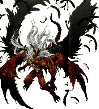 Dragon white hair black wings - black wing free wallpaper