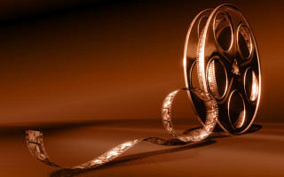 Film reel filmstrip shadow brown - a brown background free wallpaper
