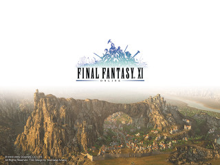 Final fantasy mountain city sky - a video game title free wallpaper