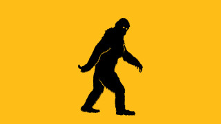 Bigfoot silhouette yellow background gorilla - alex petruk ape free wallpaper