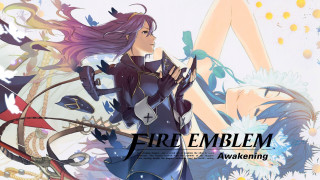 Woman purple hair sword hand - flowery free wallpaper
