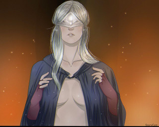 Woman long hair cape dark - art station free wallpaper
