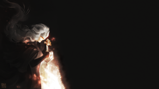 Woman holding candle cigarette night - dark soul free wallpaper