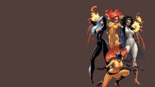 Costumed women guns flames posing - ashcan school free wallpaper