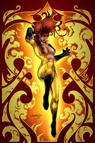 Woman yellow outfit running yellow - swirl and swirls free wallpaper