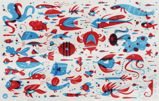 Fish sea creatures gouache blood - craola free wallpaper