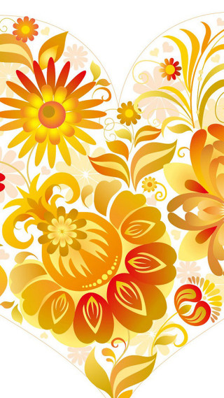 Heart floral arrangement colorful illustration - floral free wallpaper