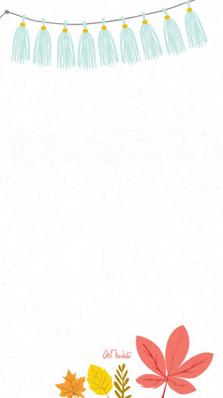 White background leaves string lights - a minimalist painting free wallpaper