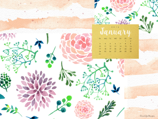 Calendar floral pattern yellow sticker - a floral pattern free wallpaper