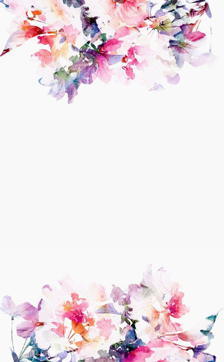 Watercolor flowers white background card - a place free wallpaper