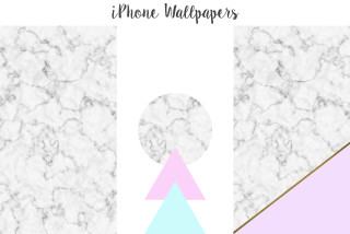 Marble wallpaper pink triangle blue - geometric abstract art free wallpaper