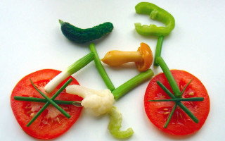 Vegetable bike white surface green - vegetable free wallpaper