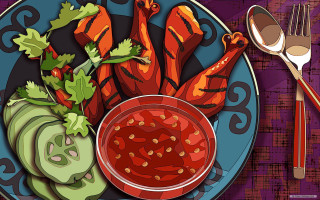 Plate food fork vegetables dingyunpeng - a spoon free wallpaper