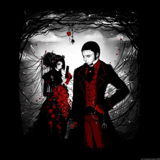 Man woman tree red leaves - a man and a woman free wallpaper