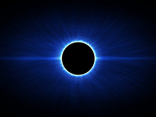 Black hole bright blue light 2 - a black circle free wallpaper