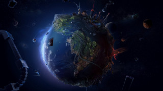 Space station earth satellite background 2 - chris labrooy free wallpaper