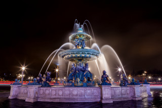 Fountain lit night lights water - cherryl fountain free wallpaper