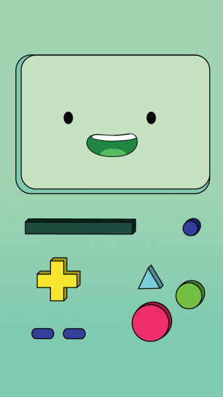 Cartoon character green blue yellow - vector art free wallpaper