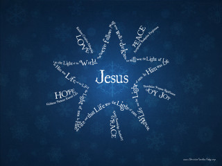 Snowflake jesus mosaic snowflakes blue - a blue background free wallpaper