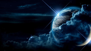 Blue planet starry sky clouds - a star in the sky free wallpaper