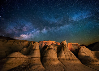 Night sky desert mountain range - a night sky free wallpaper