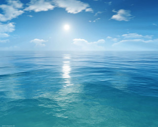 Bright sun ocean water blue 2 - over the ocean water free wallpaper