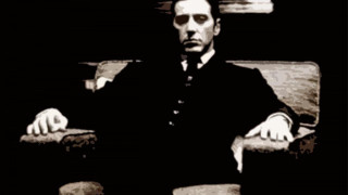 Man sitting chair hands on - classical realism free wallpaper