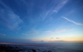 Sky clouds stars ocean night - blue sky free wallpaper