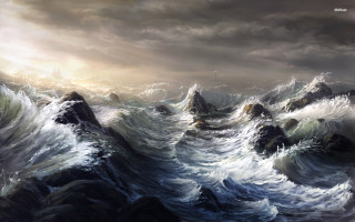 Large body water waves crashing - christophe vacher free wallpaper