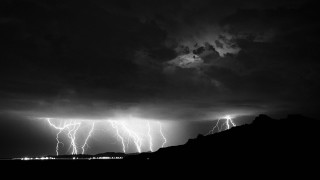 Lightning storm mountain sky blackwhite - ansel adams free wallpaper