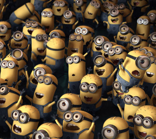 Minions group standing together fun - a group together free wallpaper