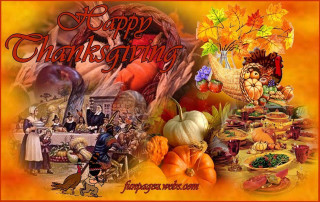 Thanksgiving turkey foods decorations card - a turkey free wallpaper