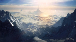 Castle sky mountain clouds sunshine - a mountain top free wallpaper