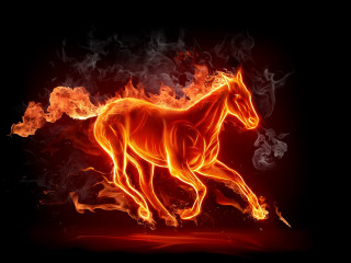 Horse running fire field flames 5 - a fire free wallpaper