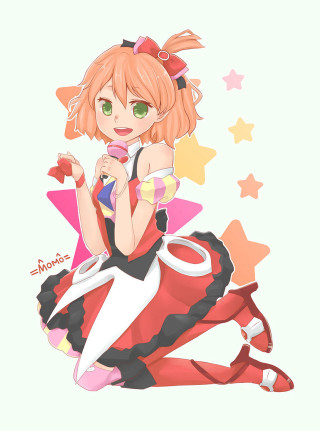 Cartoon girl sitting ground star - hint of yayoi kasuma free wallpaper