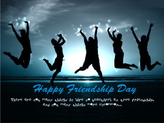 Happy friend day jumping people - happy free wallpaper