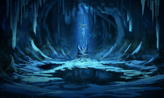 Cave man sword ice fantasy - andreas rocha free wallpaper