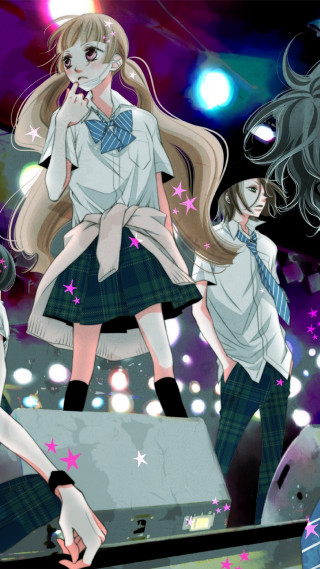 Anime girls stage stars microphone - top of a stage free wallpaper