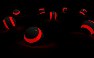 Red black striped balls dark - beeple free wallpaper