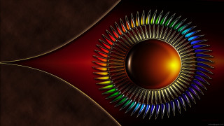 Colorful abstract artwork sunburst center - triadic free wallpaper