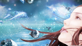 Girl hair wind dolphins background - the wind free wallpaper