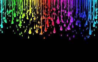 Rainbow rain droplet black background 2 - an airbrush painting free wallpaper for desktop