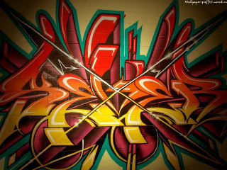 Graffiti wall clock side image - graffiti paint free wallpaper