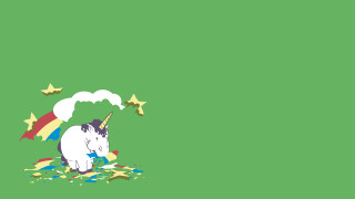 Unicorn rainbow stars green background - its back free wallpaper